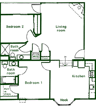 1015 sq ft apartment floor plan
