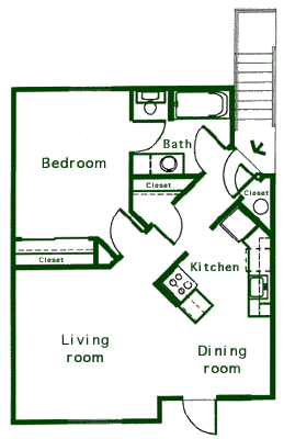 660 sq ft Apartment